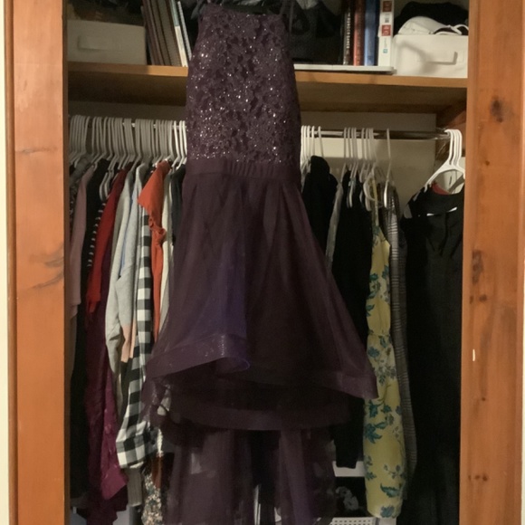 Plum Sparkle Prom Dress - Picture 4 of 5